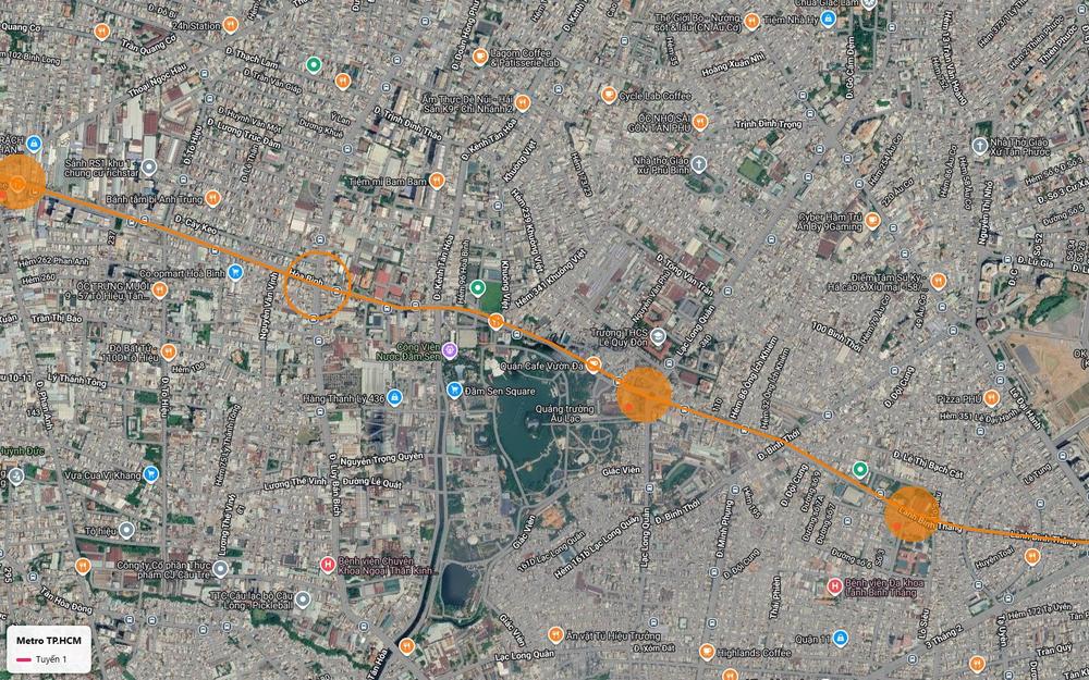 Khung số 11 với ga ngầm tuyến metro số 1 cạnh quảng trường Âu Lạc – Đầm Sen và hành lang Bình Thới, quận 11