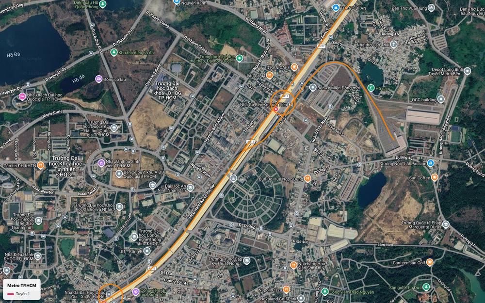 Khung số 30, khung đông nhất của tuyến metro số 1 TP.HCM, gom ga Bến xe Suối Tiên, depot Long Bình và làng đại học
