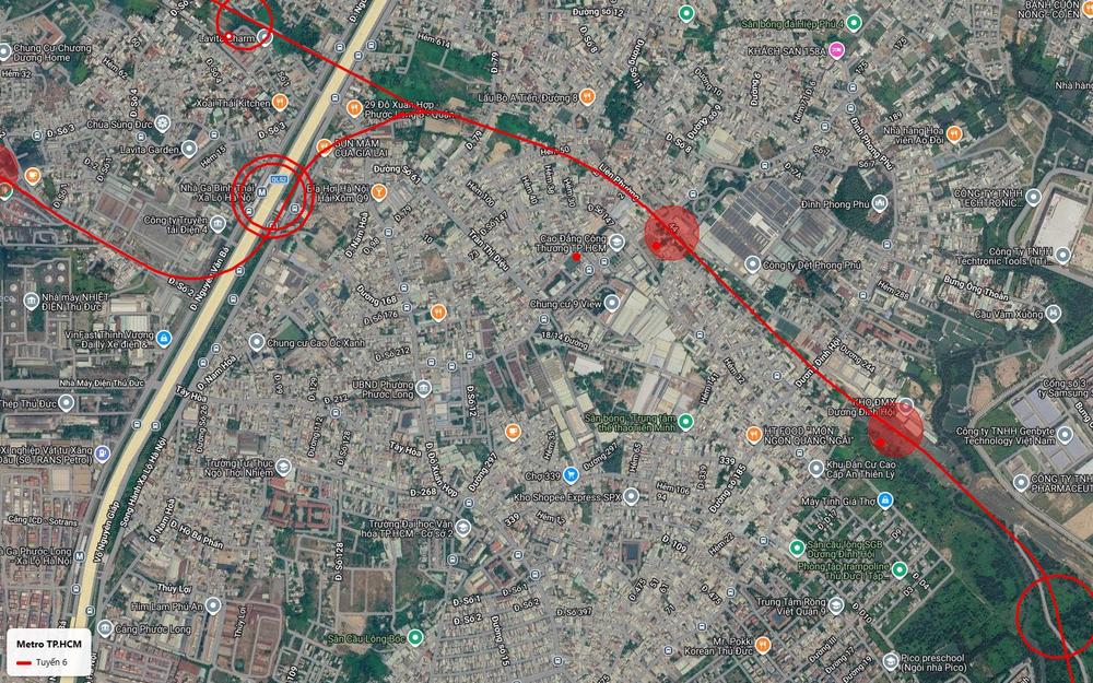 Ga Bình Thái trên Xa lộ Hà Nội QL52 nơi tuyến metro số 6 trung chuyển với tuyến metro số 1 Bến Thành Suối Tiên