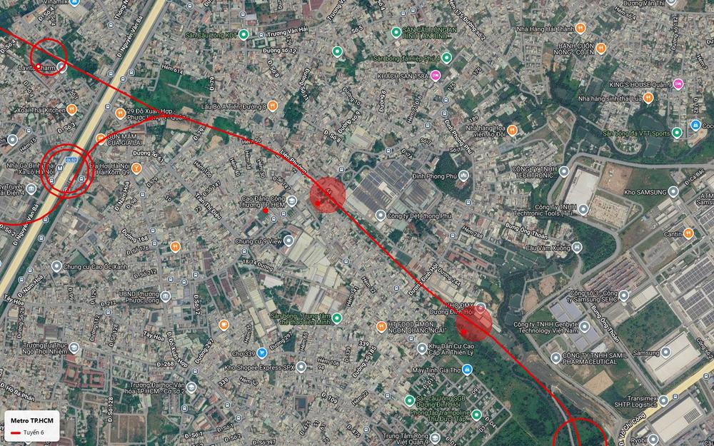 Hai ga ngầm tuyến metro số 6 trên trục Liên Phường Dương Đình Hội Phước Long B gần Cao đẳng Công Thương Samsung SEHC