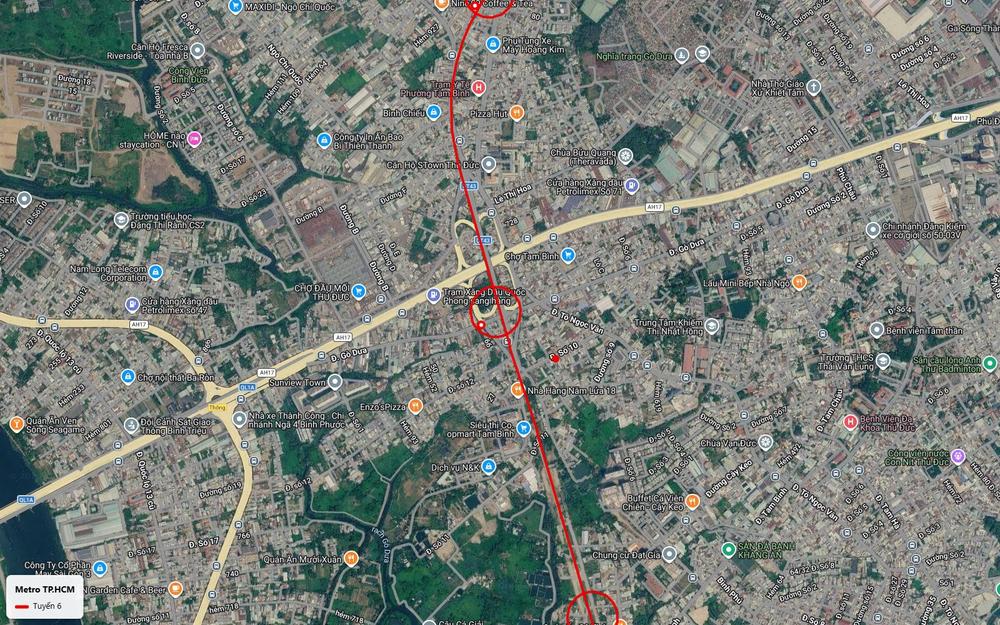Nhánh Bắc tuyến metro số 6 đặt ga tại nút giao Gò Dưa Quốc lộ 1 gần chợ đầu mối nông sản Thủ Đức Tam Bình