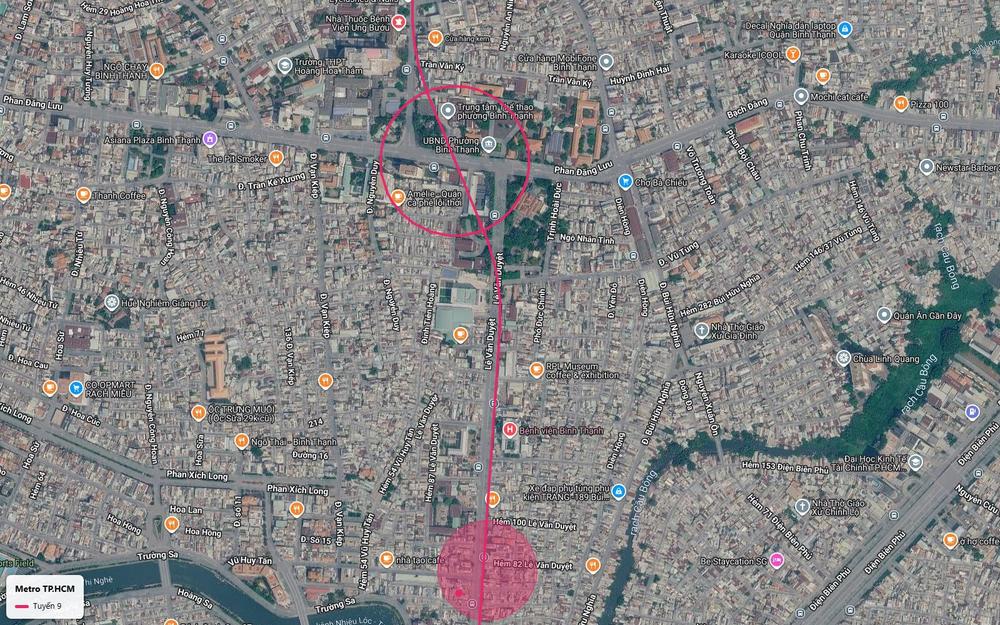 Ga trung chuyển tuyến metro số 9 gần chợ Bà Chiểu trên đường Phan Đăng Lưu và Lê Văn Duyệt