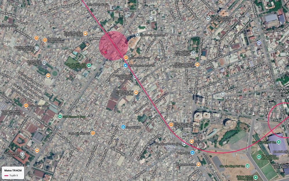 Ga ngầm tuyến metro số 9 khu Âu Cơ giao Trịnh Đình Trọng gần Lạc Long Quân Quận 11