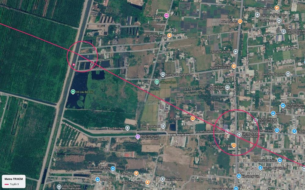 Tuyến metro số 9 băng vùng nông nghiệp Vĩnh Lộc A với nhà ga cạnh kênh gần hồ câu Bộ Đội